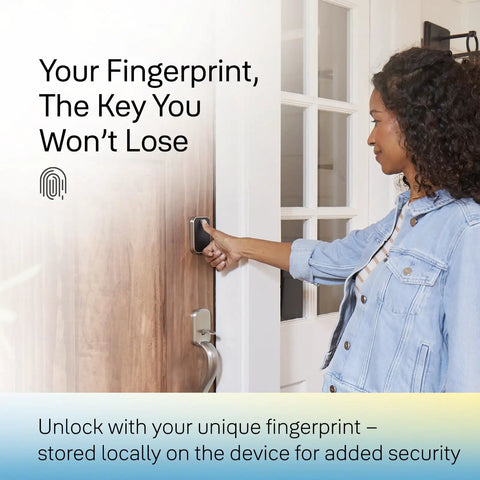 Dead Simple Fingerprint Deadbolt With Quick Touch Keypad And Satin Nickel Exterior For Totally Hassle Free Keyless Entry Front Door Lock Legit Biometric Security No Juggling House Keys Anymore