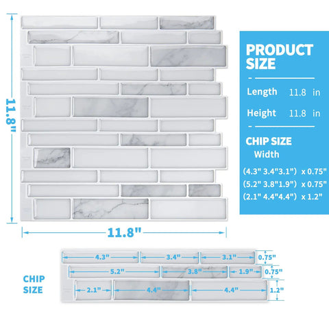 Specifications of Dope Premium Peel And Stick Kitchen Backsplash Tiles 12 By 12 Inch White Marble Look Self Adhesive Wall Tiles