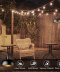 Two Pack Outdoor Wall Sconces Gooseneck Barn Light Style Vintage Matte Black Exterior Lighting Fixture With Built In UL Outlet shown lit in garden setting.