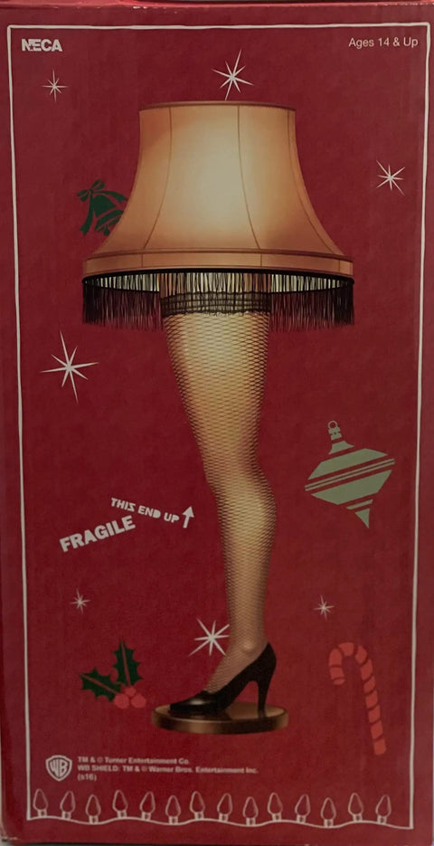 Packaging showing Leg Lamp 20 Inch From A Christmas Story Officially Licensed Replica For Fans And Collectors.