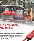 24 Ft Quick Disconnect Winch Power Cable 4 Gauge Copper Wiring With 420 Copper Strands, 600 Volt Rated High Current Winch Wire installed in engine bay