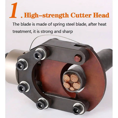 Heavy Duty Hydraulic Cable Cutter For Copper And Aluminum Up To 95mm, Handheld Electric Wire Cutting Tool For Armored Cables, cutter head with spring steel blade