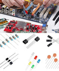 Massive 1400Pcs Electronics Component Assortment Kit for DIY Projects Featuring LEDs Diodes Resistors Capacitors Transistors