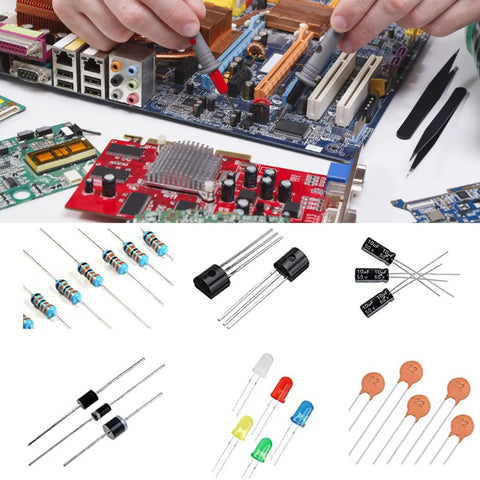 Massive 1400Pcs Electronics Component Assortment Kit for DIY Projects Featuring LEDs Diodes Resistors Capacitors Transistors
