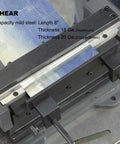 Close-up of Compact 8 Inch Manual Sheet Metal Shear And Brake Combo For 20 Gauge Steel 90 Degree Bends Space Saving Tool