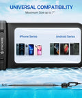Keep It Dry No Stress Totally Waterproof Phone Pouch 2 Pack IPX8 Certified with universal compatibility for phones up to 7 inches.