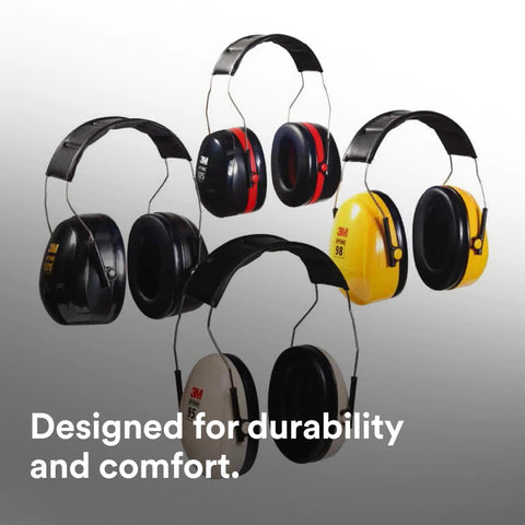 Overhead Hearing Protection Earmuffs With 30 dB NRR, Double Shell Steel Construction, Soft Foam Cushions, E A Rfit Compatible