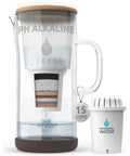 Glass Alkaline Water Pitcher With Multi Stage Filtration 3.5 L Borosilicate Jug Delivers Crisp High pH Water Up To 10 visible