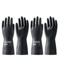 Chemical Resistant Work Gloves Built To Take A Beating Heavy Duty Industrial Latex Rubber Gloves, 12.6 inch, 2 pairs