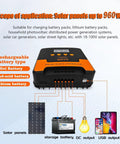 Smart MPPT Solar Charge Controller 40A for 12V/24V systems with dual USB, compatible with LiFePO4, AGM, Gel, flooded batteries.