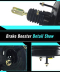 Built Tough Replacement Vacuum Power Brake Booster For Ford Edge Lincoln MKX Mazda Cx9 2007 To 2015 35l 37l V6 Direct Swap No Extra Parts Needed Black Steel close-up of connectors and diaphragm.