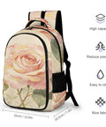 Dope Botanical Rose Sprig Printed Unisex Backpack With Large Capacity For School Travel And Everyday Use Durable Polyester