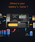 Straight Shooting Battery Tester For AA AAA C D And 9V Household Cells With Precise Digital Voltage Readings displayed.