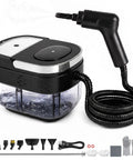 Heyvtoryin 2500W Steam Cleaner For Home with 1.6L tank, featuring steam nozzle and multiple accessories for effective cleaning.