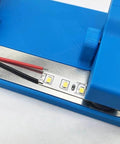 Soldering Clamp For Circuit Boards And LED Light Panels, Precision Wire Fixture For PCB Assembly in blue with wires inserted