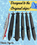 Six 12-Inch Submarine Model Set For Desk Display And Collectors Alike Featuring U-Boat, Sturgeon, Typhoon, Benjamin Franklin