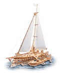 Merihobus 3D Wood Puzzle Kit For Adults Trimaran Sailboat Model Catamaran Mechanical Build Dope Wooden Ships Kit For Brain Teasers DIY Hobby Set For Mindful Fun And Hands On Craft, wooden trimaran sailboat model