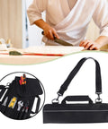Foldable Knife Roll Storage Bag For Chefs And Home Cooks with tools and closed case, ideal for travel and kitchen prep.