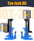 Heavy Duty 20 Ton Toe Jack Lift With 360 Swivel Handle Adjustable Hydraulic Auto Repair Jack in blue showing 10T and 20T capacities.