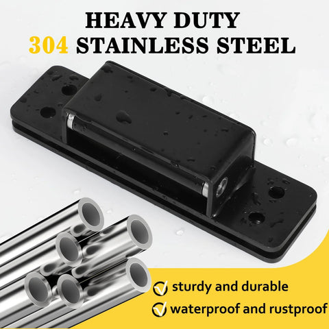 Heavy duty hidden door hinge 5 inch in 304 stainless steel, black finish, waterproof and rustproof for seamless look.