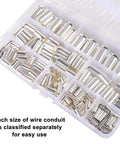 Ultimate Wire Ferrule Kit For Home, Auto, And Electronics, Silver Plated Copper Crimp Terminals, Eight AWG Sizes, 166 Pieces