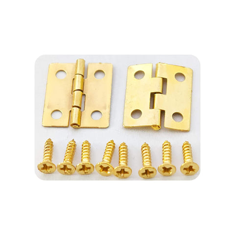 Gold Mini Hinges For Wooden Boxes 18x15mm 80Pcs With 320 Screws 180 Degree Folding Butt Hardware For Jewelry Boxes Crafts