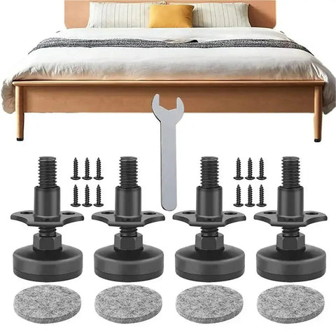 Adjustable Furniture Leveling Feet 4 Pack Heavy Duty Leg Levelers Support Up To 1320Lbs for bed frame with screws and wrench