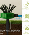 360 Degree Automatic Rotating Lawn Sprinkler with Three Quarter Inch Connector in grass for large lawns, gardens, durable ABS plastic