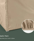 Elastic hem detail of Ping Pong Table Cover For Indoor And Outdoor Use, Heavy Duty Vinyl With Soft Lining, Water Resistant All Weather Protection.