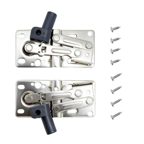 No Slam Soft Close Pivot Hinges For Cabinets And Doors with screws, 50 Degree Opening, Self Closing Hinge Pair with Dampers