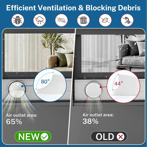 Comparison of new and old Portable AC Window Vent Kit With Five Point Nine Inch Exhaust Hose Universal Coupler And Adjustable Window Seal