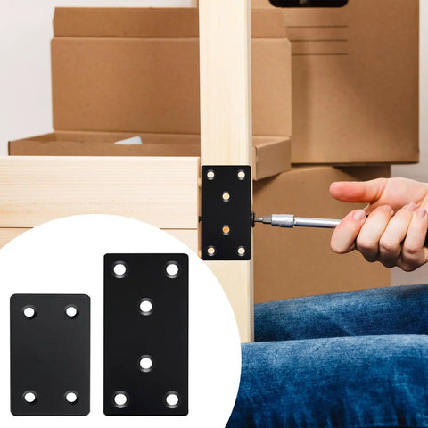 Tough As Nails Stainless Steel Mending Plates 8 Pack Heavy Duty Furniture Brackets for quick wood repair on furniture frame.