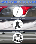 Comparison of before and after dent removal using Stainless Steel Dents Hooks Push Rod Leveling Hammer Crowbar Tool Kit