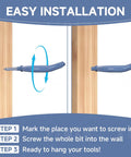 Easy installation of Heavy Duty Steel U Hooks 12 Pack With Anti Slip Coating For Garage Storage and Organization on wood wall