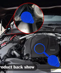 Installed windshield washer fluid reservoir cap replacement for Ford Focus 2012-2018, compatible with OE CP9Z17A605A KT1Z17632A.