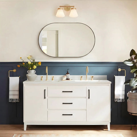 Modern bathroom cabinet with 30 Pack Black Square Bar Cabinet Pulls Stainless Steel Modern Hardware For Kitchen And Bathroom Cabinets Center To Center Six And A Quarter Inch Hollow Lightweight Durable Cupboard Handles on white vanity.