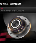 Street Tough Wheel Bearing And Hub Assembly For Fiat 500 Rear Left Right 4 Bolt Direct Bolt On Drop In Replacement No Abs Sensor Highway Ready Durable Setup, close-up view of wheel hub with part numbers.