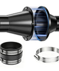 2.5 Inch Magnetic Dust Collection Fittings Kit includes black connector, steel receivers, and rubber couplers for woodworking.