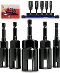 Five Piece Wing Nut Driver Set With Magnetic Aluminum Storage Rail Includes 10mm 12mm 14mm 16mm 18mm Metric Sizes And Quarter Inch Hex Shank Bits A Handy Pro Grade Kit shown with drivers on magnetic rail