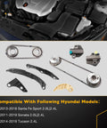 2.0L 2.4L VVT Camshaft Gear Sprocket Kit With Timing Chain For Hyundai Sonata Tucson Optima Sorento 2011-2019 Drop-In Replacement
