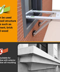 Drillless Window Air Conditioner Bracket For Easy Mounting attached to brick wall, supporting up to 200lbs, showing soil structure suitability.