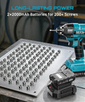 Cordless Impact Driver Kit With 21V Max Torque 1590 In-Lbs And 0-2500 RPM, 1/4 Inch Hex Chuck, includes two 2.0Ah batteries