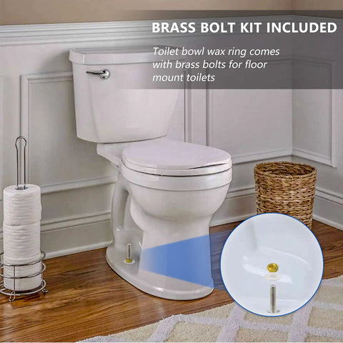 Bathroom scene showing Extra Thick Toilet Wax Ring Kit With Bolts For Reinstallation Fits 3 Inch Or 4 Inch Waste Lines Tight Seal