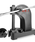 Beefy 1 Ton Manual Arbor Press With Hand Wheel For Desktop Punching, Stamping, Bending And Forming Leather And Metal, close-up view