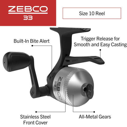 MicroFine Dial-Adjustable Drag Spincast Fishing Reel With Dope Bite Alert And No-Tangle Design, silver with stainless steel front cover