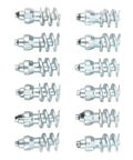 Built Tough 50 Pcs Tungsten Steel Screw Tire Studs And Heavy Duty Winter Snow Spikes with spiral design for ice traction.