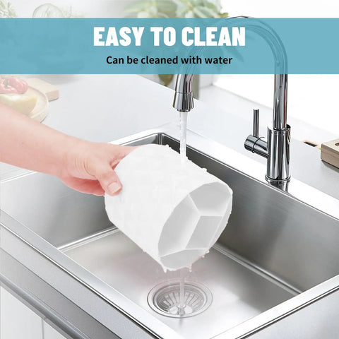 Cleaning the 360 Degree Rotating Pen Organizer with Diamond Like Design Five Compartment Desk Organizer under a kitchen faucet