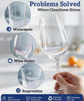 Turbo 600 RPM Home Glassware Polisher And Wine Glass Cleaner Machine That Scrubs Away Stubborn Marks No Sweat While Serving Up A Hella Pristine Crystal Shine On Every Piece Of Barware You Own, demonstration of cleaning wine stains and water spots.