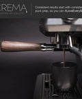 Espresso machine brewing into cup, featuring 53.3mm Coffee Distributor And Hand Tamper For Breville Portafilters
