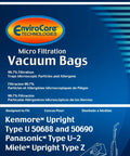 Replacement Vacuum Bags Nine Pack For Kenmore Upright Type U L O 50688 50690 product packaging with features